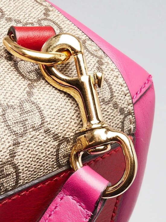 Gucci Red/Pink GG Supreme Coated Canvas and Leather Signature Padlock Small B. main image 7